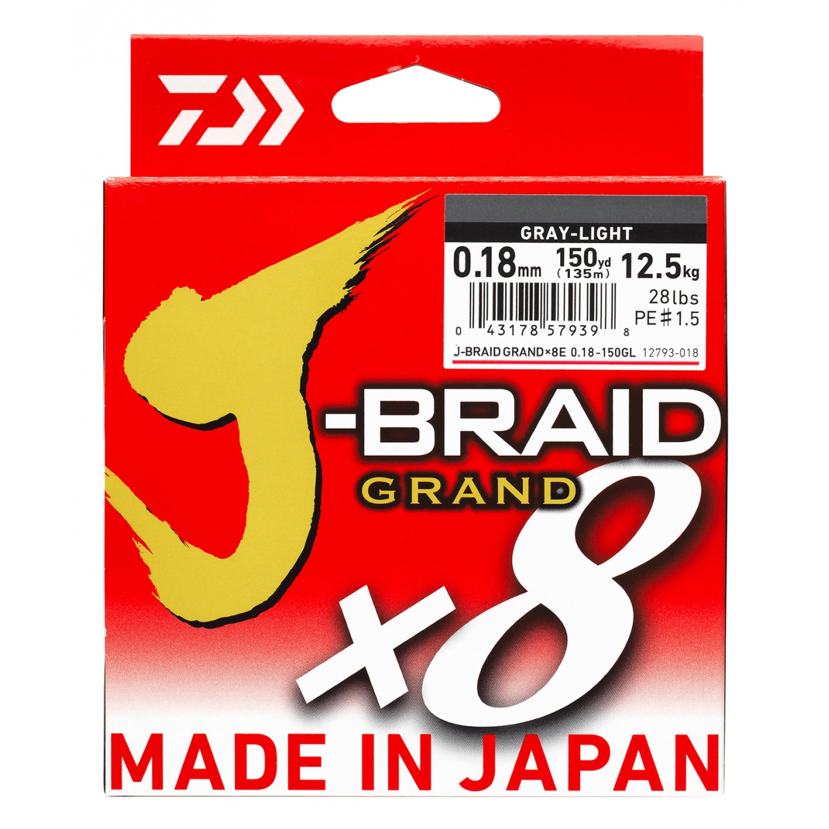 **NEW Daiwa J-BRAID GRAND 8X 8lb 150YD SPOOL Gray JBGD8U8-150GL 